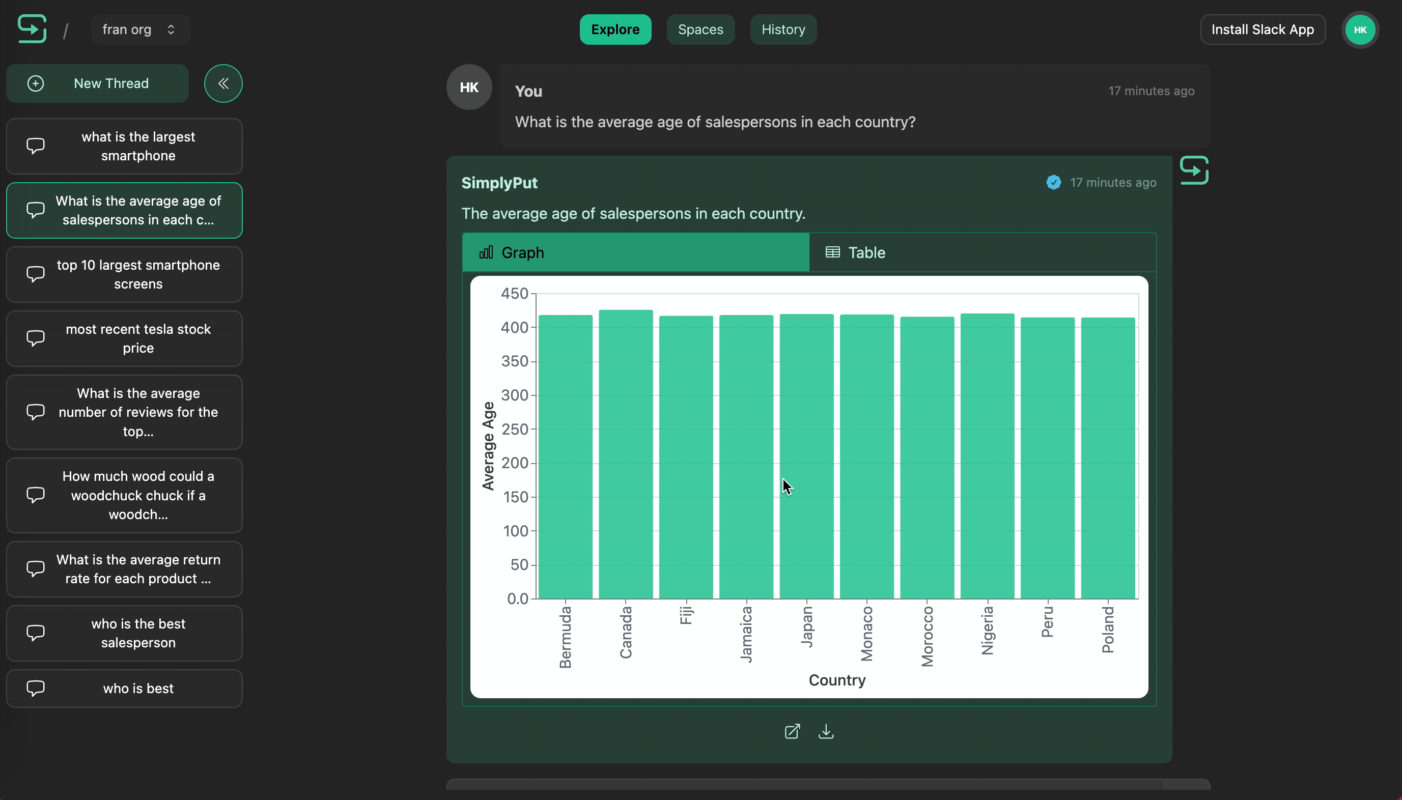 Screengrab demonstrating how to ask a question manually in the webapp